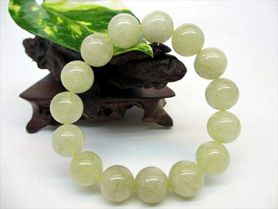 【ブレスレット】リビアングラスΦ14±0.2mm【鑑定済み】【一点物】