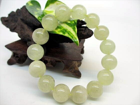 【ブレスレット】リビアングラスΦ14±0.2mm【鑑定済み】【一点物】