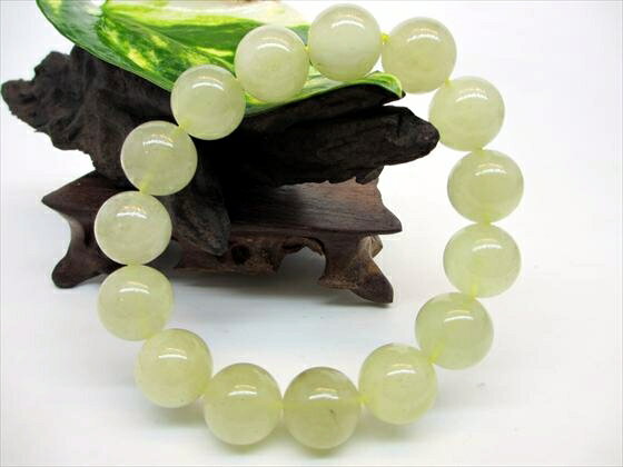 【ブレスレット】リビアングラスΦ14±0.2mm【鑑定済み】【一点物】