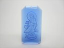 【ペンダントトップ】クリスタルガラス手彫り観音様43×23×6mm【ブルー】