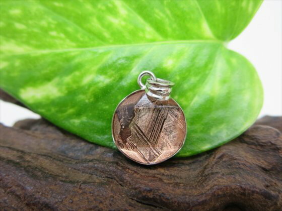 【ペンダントトップ】ピンクギベオン(鉄隕石)品質AAA2.6g約13×5.5mm六芒星【鑑別済み】