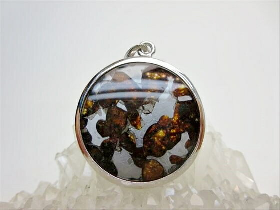 【ペンダントトップ】パラサイト(石鉄隕石)28×6.3mm【鑑定済み】