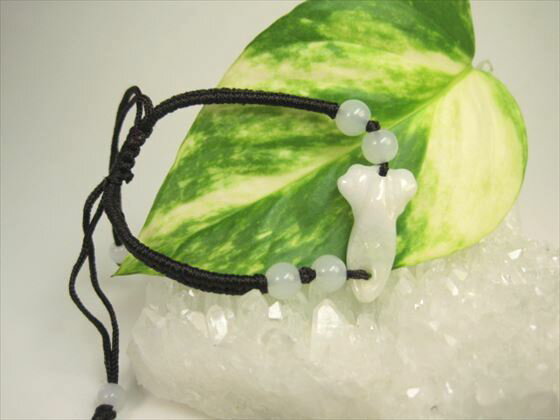 【均一ブレスレット】翡翠(ジェダイト)紐タイプ・茶如意