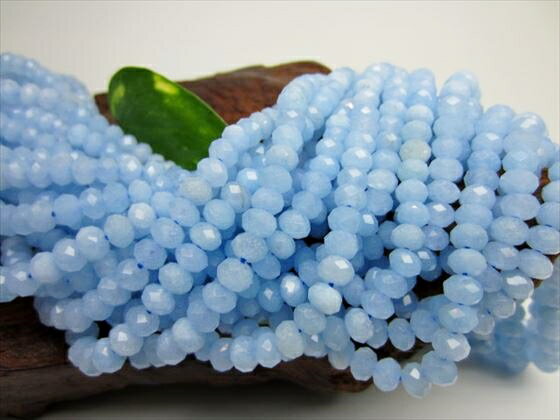 【連売り商品】アクアマリンボタン多面カット品質AAAΦ6×4.2mm