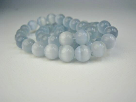 【連売り商品】キャッツアイ（人工石）パウダーブルーΦ8±0.2mm