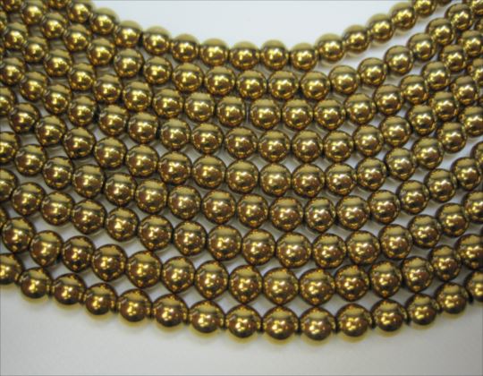 【連売り商品】ゴールドヘマタイト品質AAAΦ6±0.2mm