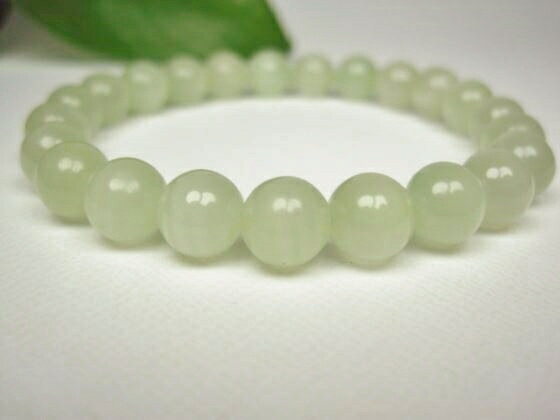 【均一ブレスレット】グリーンレースカルサイト(カーボナイト)品質AAAΦ7.5-8.2mm