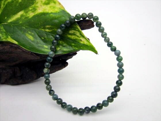 【均一ブレスレット】モスアゲートΦ4.2±0.2mm
