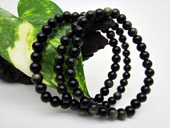 【均一ブレスレット】ゴールデンオブシディアン品質AAAΦ6.5±0.2mm