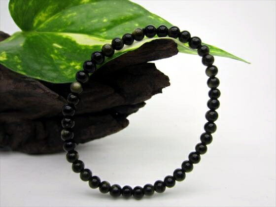 【均一ブレスレット】ゴールデンオブシディアン品質AAAΦ4.5±0.2mm