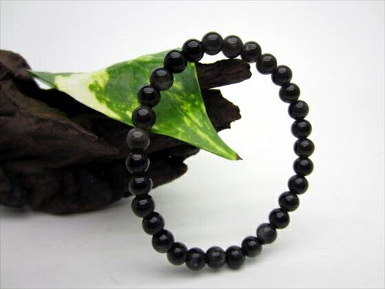 【均一ブレスレット】シルバーオブシディアンΦ6±0.2mm