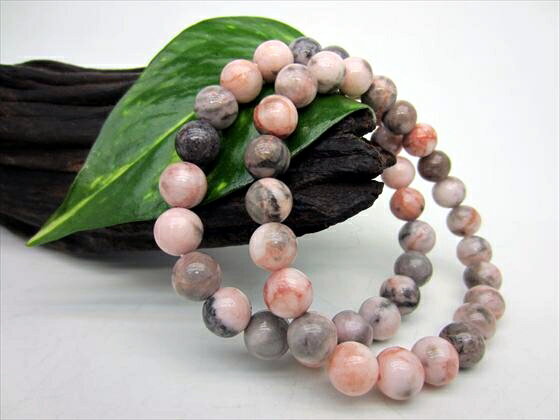 ※訳あり※【均一ブレスレット】ピンクゼブラジャスパー(着色)Φ8.2±0.2mm