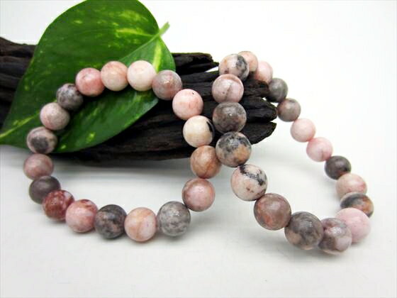 ※訳あり※【均一ブレスレット】ピンクゼブラジャスパー(着色)Φ10.5±0.2mm