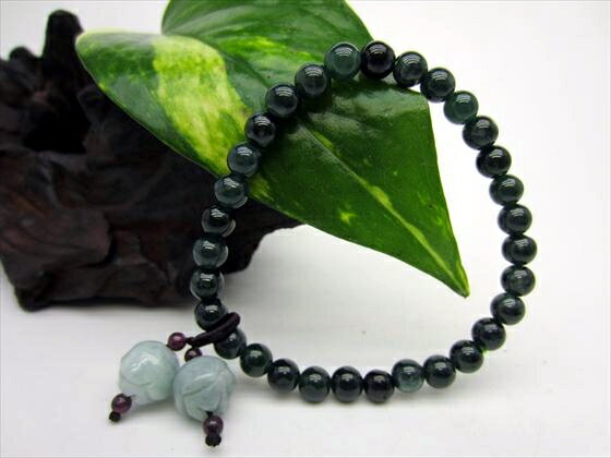 【均一ブレスレット】グアテマラ産翡翠(ジェダイト)蓮花Φ6±0.2mm