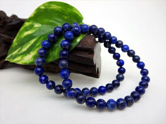 【均一ブレスレット】ラピスラズリ(未処理)品質AAΦ6.5±0.2mm