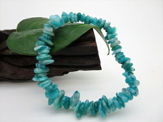 【均一さざれブレスレット】アマゾナイトロシア産品質AAA