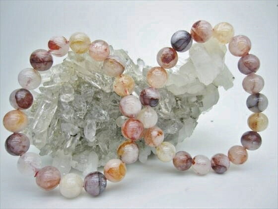 【ブレスレット】ヘマタイトインクォーツ品質AAAΦ10-10.8mm