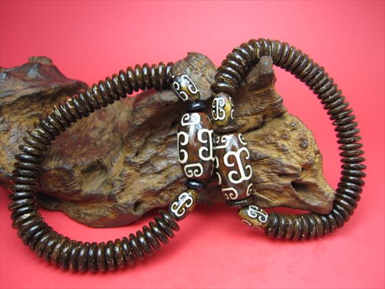 【均一ブレスレット】如意天珠23×14mm+Φ12×8mm