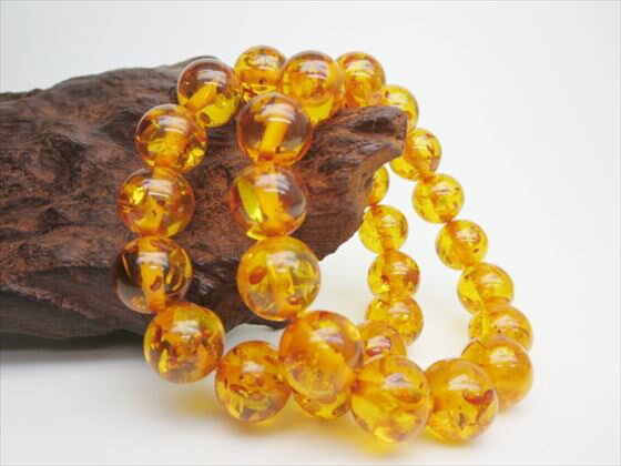 【均一ブレスレット】合成樹脂琥珀(アンバー)Φ14±0.2mm