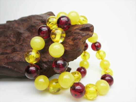 【均一ブレスレット】合成樹脂琥珀(アンバー)Φ12±0.2mm