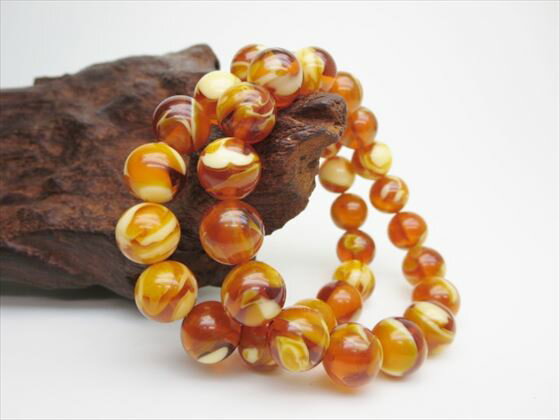【均一ブレスレット】合成樹脂琥珀(アンバー)Φ12±0.2mm