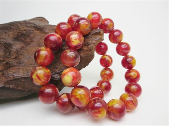 【均一ブレスレット】合成樹脂琥珀(アンバー)Φ14±0.2mm