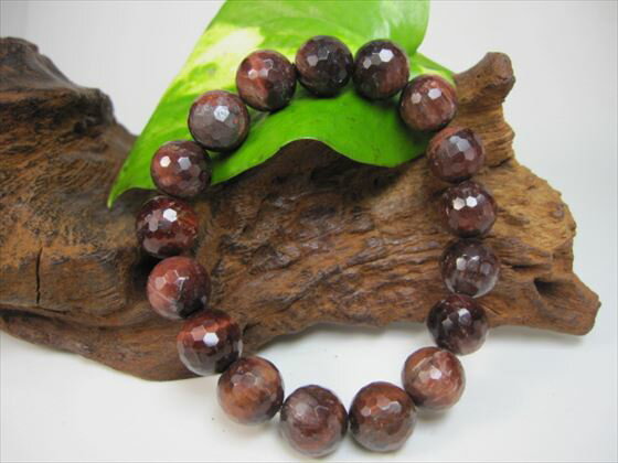 ※訳あり※【均一ブレスレット】レッドタイガーアイ128面カットΦ11.5±0.3mm