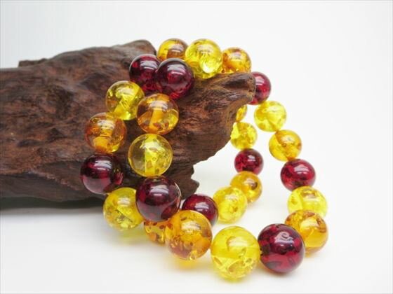 【均一ブレスレット】合成樹脂琥珀(アンバー)Φ14±0.2mm