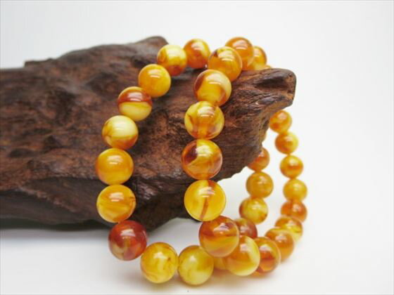 【均一ブレスレット】合成樹脂琥珀(アンバー)Φ10±0.2mm