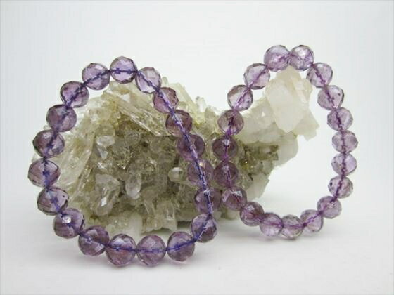 【均一ブレスレット】アメジスト64面カットΦ10.2±0.2mm