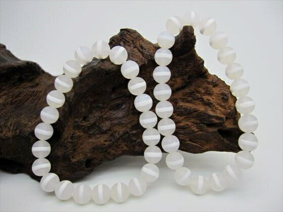【均一ブレスレット】薬師珠・白(ツヤなし)Φ8±0.2mm