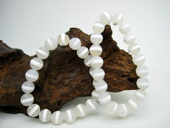 【均一ブレスレット】薬師珠・白(ツヤなし)Φ10±0.2mm