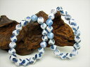 【均一ブレスレット】亀甲長寿天珠・ブルーΦ10±0.2mm