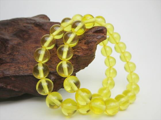 【均一ブレスレット】合成樹脂琥珀(ブルーアンバー)Φ10.2±0.2mm