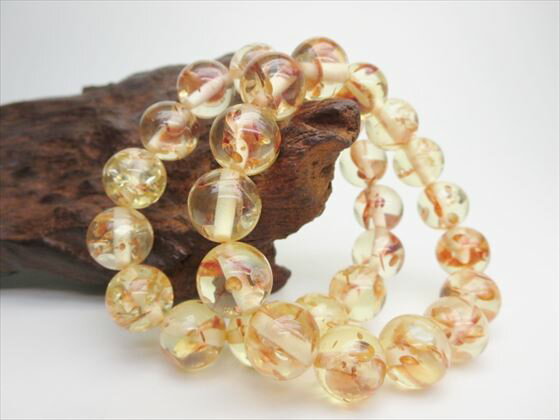 【均一ブレスレット】合成樹脂琥珀(アンバー)Φ14±0.2mm