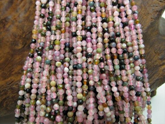 【連売り商品】ミックストルマリン多面カット品質AAAΦ2.5±0.2mm