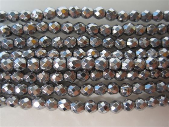 【連売り商品】シルバーヘマタイト64面カット品質AAAΦ3±0.2mm