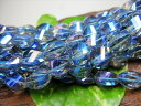 ※訳あり※【連売り商品】ブルーアクアオーラツイスト多面カット12×8mm