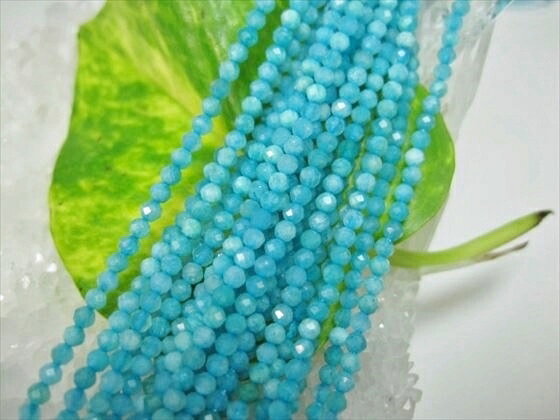 【連売り商品】アマゾナイト多面カット品質AAAΦ2±0.2mm