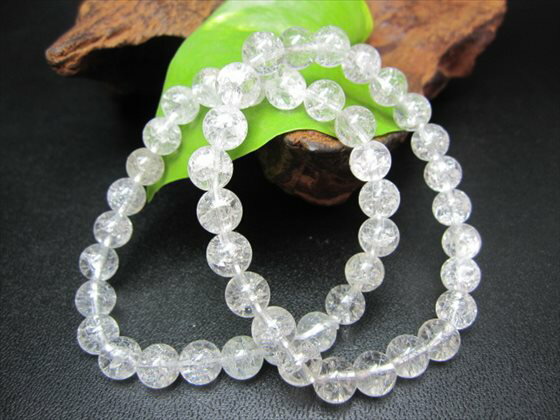 【均一ブレスレット】ヒマラヤクラック水晶Φ7.3-8.3mm