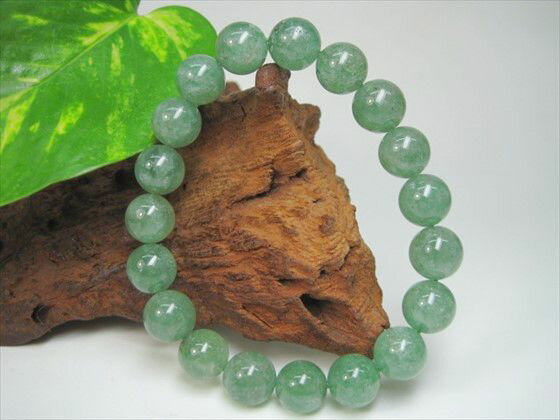 【ブレスレット】グリーンストロベリークォーツ品質AAAΦ10.8±0.2mm【鑑定済み】【一点物】