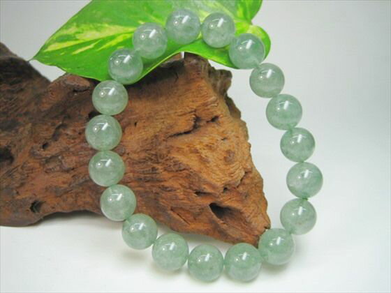 【ブレスレット】グリーンストロベリークォーツ品質AAAΦ10.8±0.2mm【鑑定済み】【一点物】