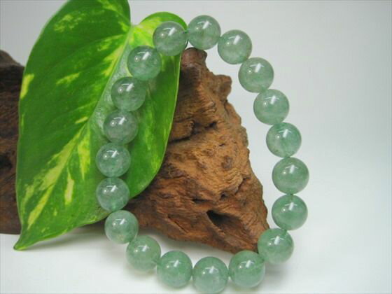 【ブレスレット】グリーンストロベリークォーツ品質AAAΦ10.2±0.2mm【鑑定済み】【一点物】