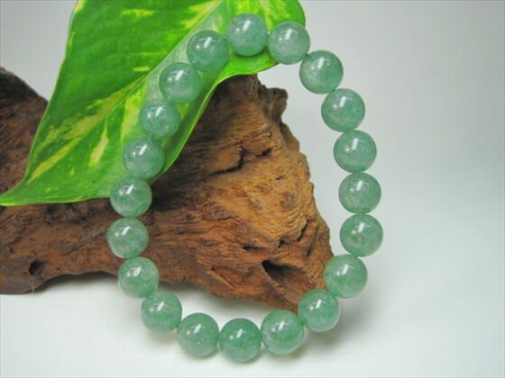 【ブレスレット】グリーンストロベリークォーツ品質AAAΦ9.8±0.2mm【鑑定済み】【一点物】