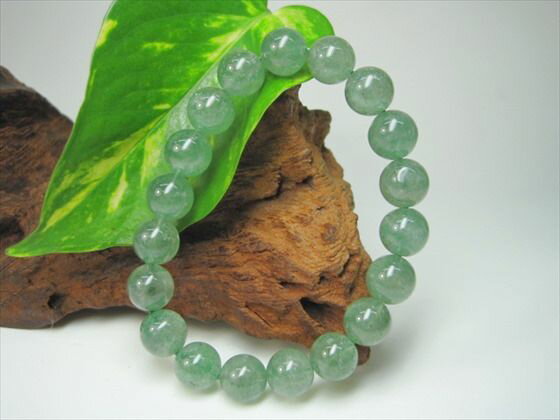 【ブレスレット】グリーンストロベリークォーツ品質AAAΦ10±0.2mm【鑑定済み】【一点物】