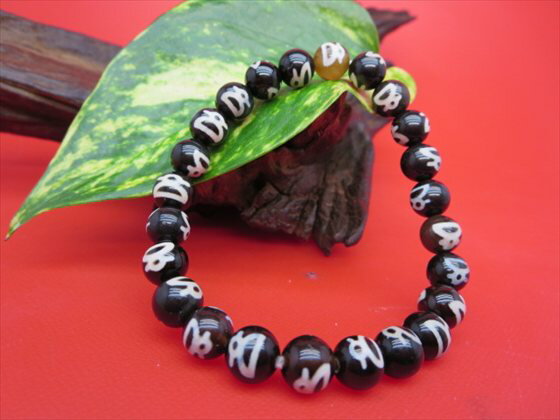 【均一ブレスレット】財神天珠・黒Φ8±0.2mm