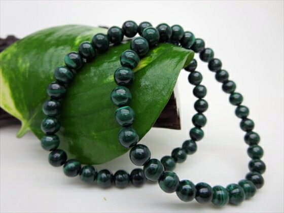 【ブレスレット】マラカイト品質AAAΦ6.5±0.2mm