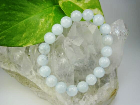 【ブレスレット】アクアマリンΦ9±0.2mm【一点物】