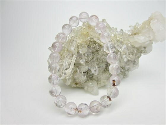 【ブレスレット】ヒマラヤアメシスティンクォーツ品質AAAΦ8.6±0.2mm【鑑定済み】【一点物】