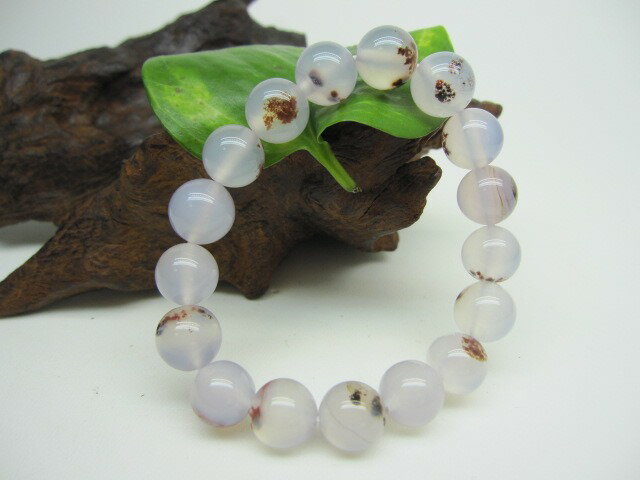 【ブレスレット】ラベンダーカルセドニー【朱砂入り】品質AAAΦ12±0.2mm【一点物】